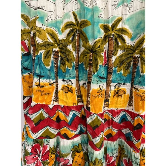 Jams World Bon Voyage Hattie Tropical Print Skirt XL Colorful Elastic Waist - Picture 4 of 10
